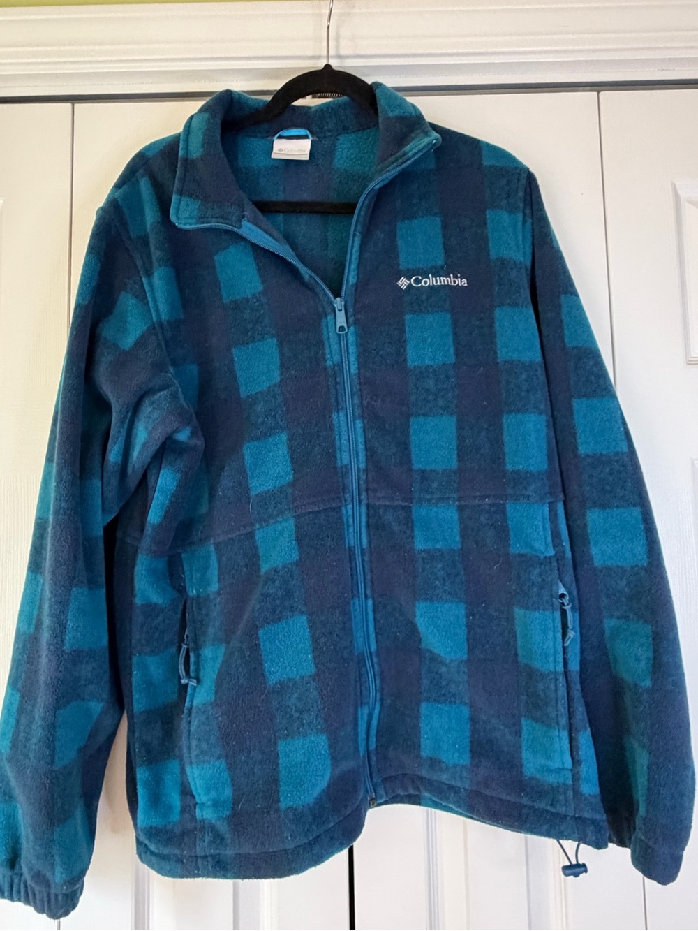 Columbia Blue & Navy Plaid Women’s Fleece Jacket